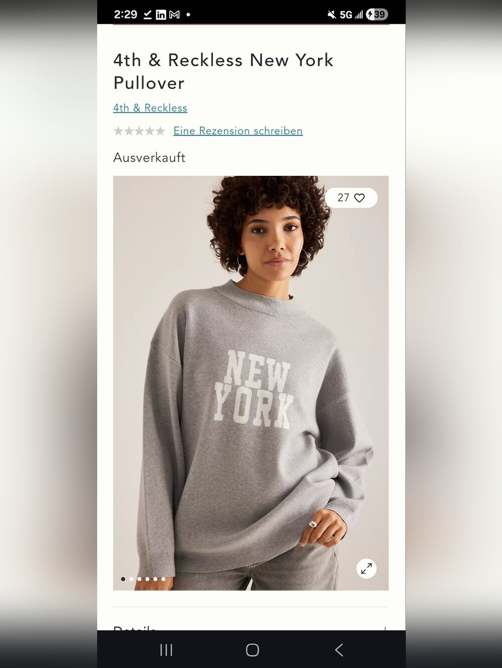 *NWT* GORGEOUS Gray Knitted New York Pullover and Pants 2-pc Set-4th & Reckless